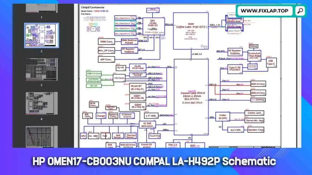 Download HP OMEN17-CB003NU COMPAL LA-H492P Schematic PDF Free