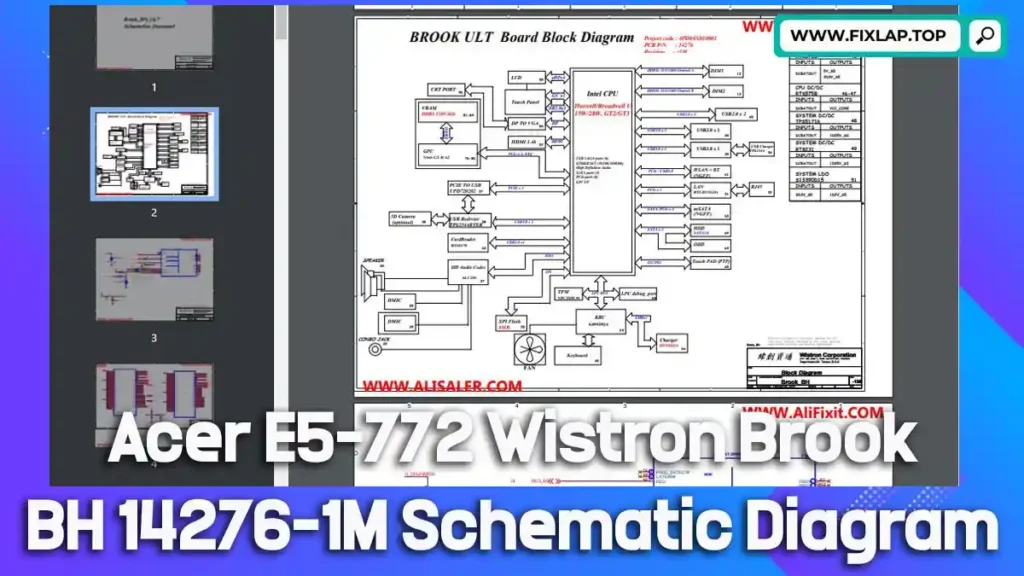 Download Acer E5-772 Wistron Brook BH 14276-1M Schematic Diagram PDF Free