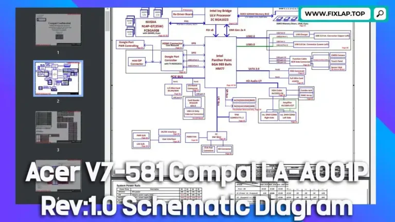 Acer V7-581 Compal LA-A001P Rev:1.0 Schematic Diagram
